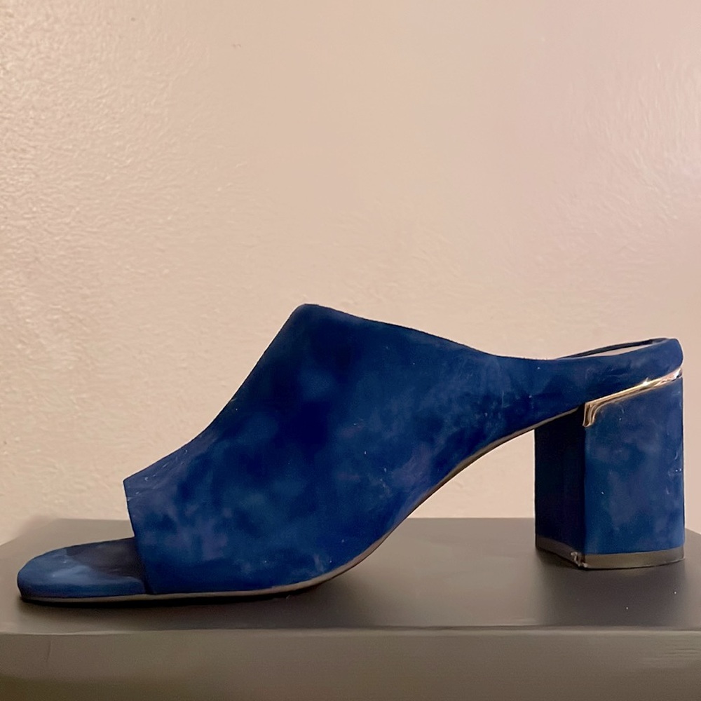 Cole Haan Dark Blue/Navy Suede Slip on Heels